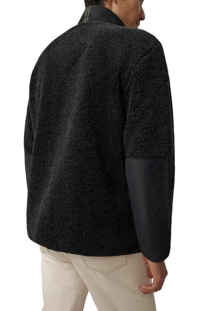 Shop Canada Goose Kelowna Wool Blend Fleece Jacket In Black - Noir