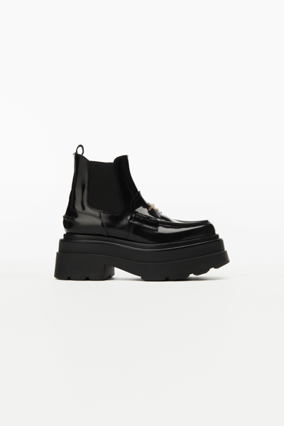 Shop Alexander Wang Carter Platform Loafer Boot In Leather In Black