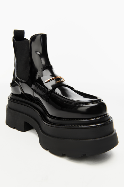 Shop Alexander Wang Carter Platform Loafer Boot In Leather In Black
