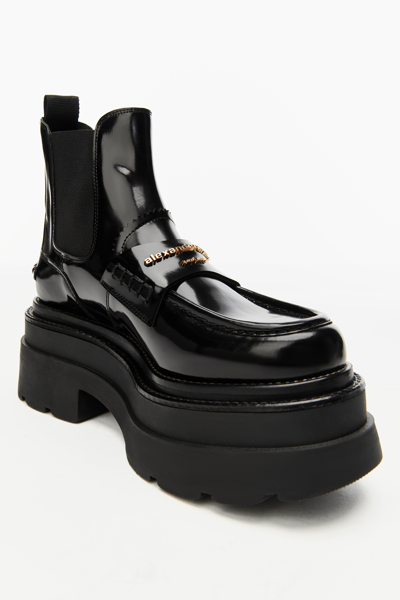 Alexander Wang Carter Platform Loafer Boot In Leather In Black