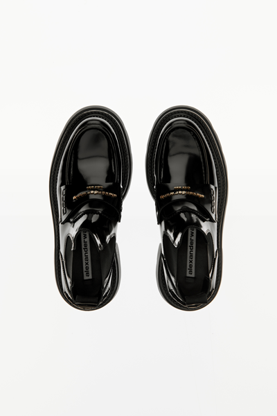 Alexander Wang Carter Platform Loafer Boot In Leather In Black