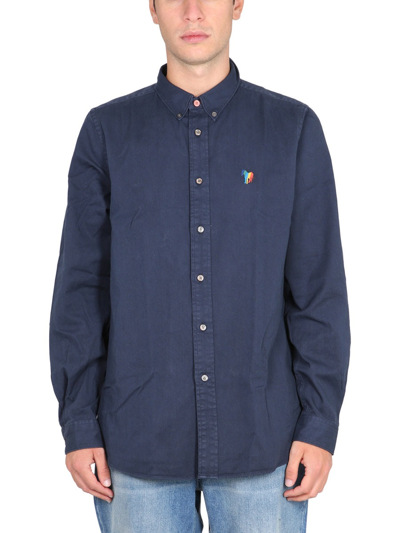 Shop Ps By Paul Smith "zebra" Shirt In Blue