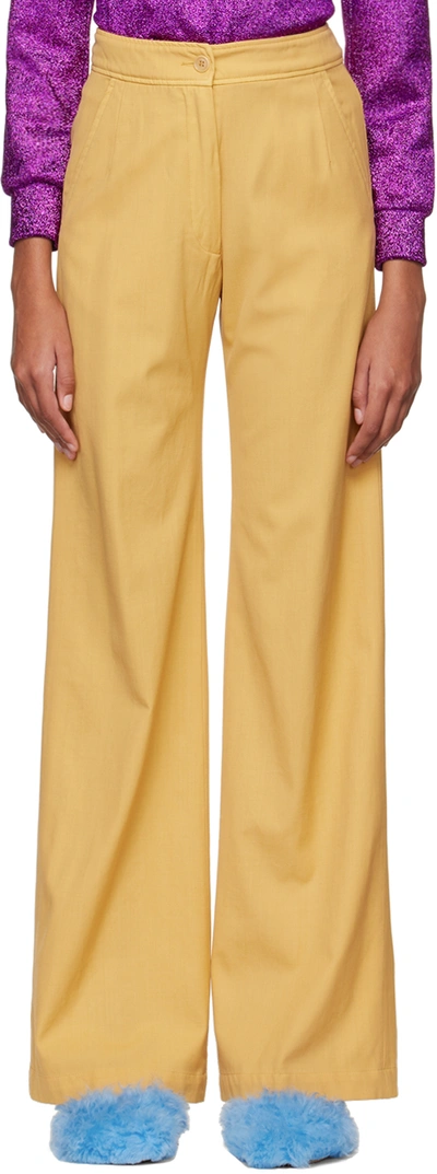 Dries Van Noten Pantery Wide-leg Wool Pants In 208 Honey