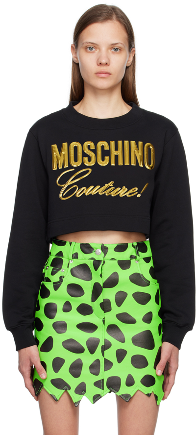 Shop Moschino Black ' Couture' Sweatshirt In A2555 Fantasy Print