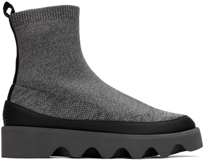 Shop Issey Miyake Gray United Nude Edition Bounce Fit-3 Boots
