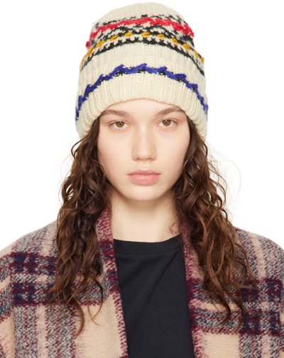 Shop Isabel Marant Off-white Gael Beanie In 23ec Ecru