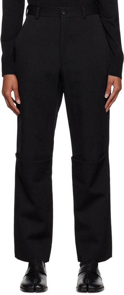 Shop Comme Des Garçons Homme Deux Black Slit Trousers In 1 Black