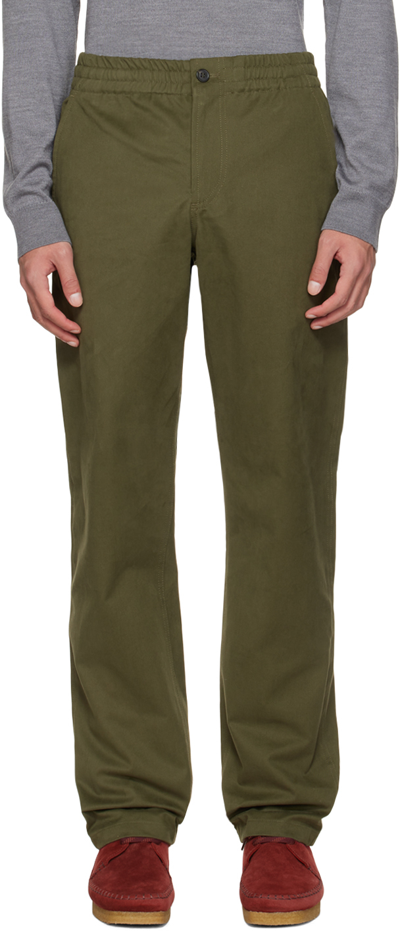 Shop Apc Khaki Chuck Trousers In Jac Military Khaki