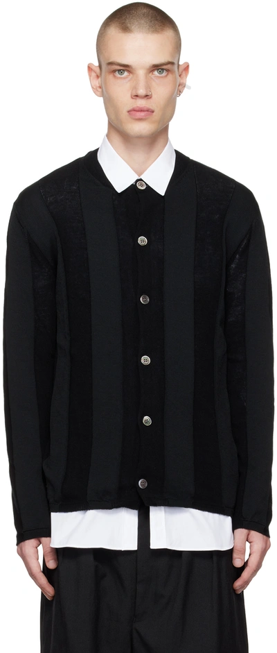 Comme Des Garçons Shirt Black Stripe Cardigan | ModeSens