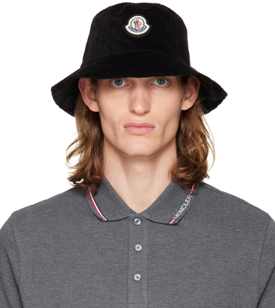Shop Moncler Black Reversible Bucket Hat In 999 Black