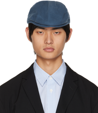 Shop Comme Des Garçons Shirt Navy Brushed Cap In Gray