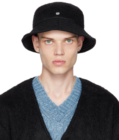 Shop Our Legacy Black Logo Bucket Hat In Black Mohair