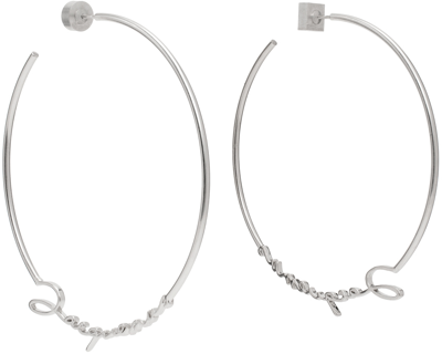 Shop Jacquemus Silver 'les Créoles ' Earrings In 980 Silver