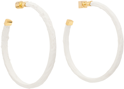 Shop Jacquemus White 'les Créoles Plâtre' Earrings In 100 White