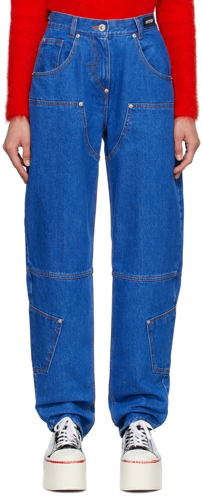 Shop Pushbutton Blue Workwear Jeans