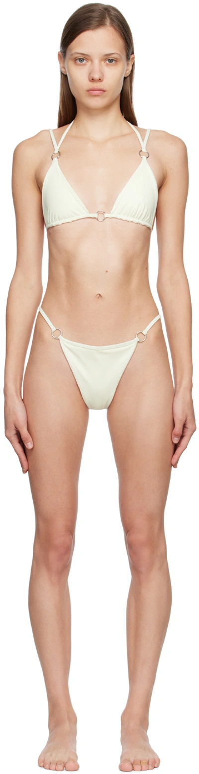 Shop Permare White T-001 & B-001 Bikini In Ivory