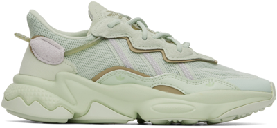 Shop Adidas Originals Green Ozweego Sneakers In Linen Green / Dash G