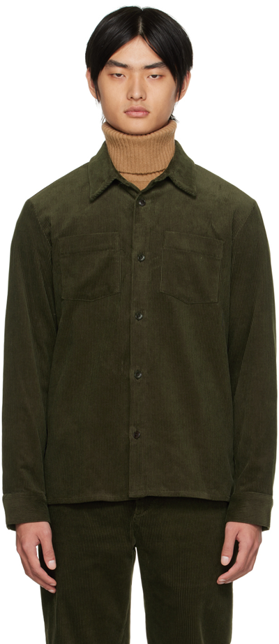 Shop Apc Khaki Joe Shirt In Jac Military Khaki