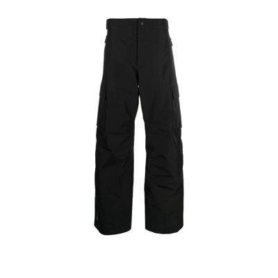 Shop Moncler Black Cargo Pocket Ski Trousers