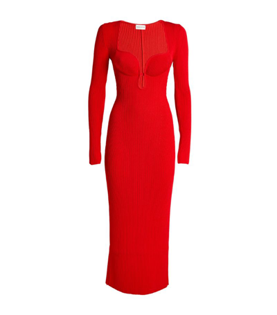 Shop Magda Butrym Knitted Maxi Dress In Red