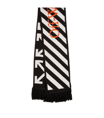 Shop Off-white Arrows And Diagonals Scarf In Black