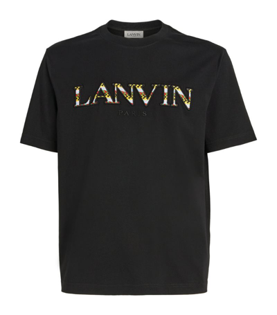 Shop Lanvin Curb Logo T-shirt In Black