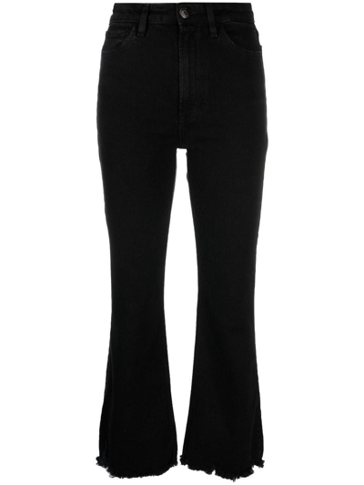 Shop 3x1 Black Slim-cut Cropped Jeans In Nero