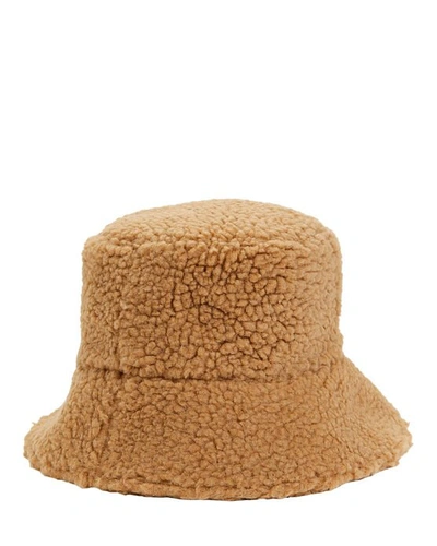 Shop Lack Of Color Teddy Faux Shearling Bucket Hat In Beige