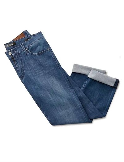 Shop 34 Heritage Charisma Relaxed Straight Jeans 32" Length In Mid Kona In Multi