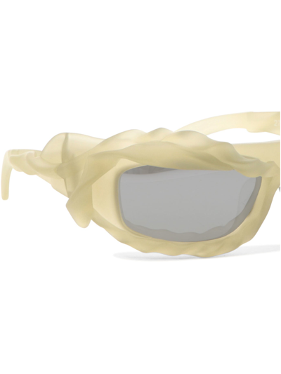 Shop Ottolinger "twisted" Sunglasses In Beige
