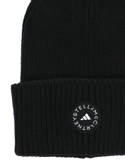 Shop Adidas By Stella Mccartney Black Knitted Beanie