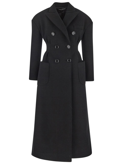 Shop Dolce & Gabbana Long Coat In Black