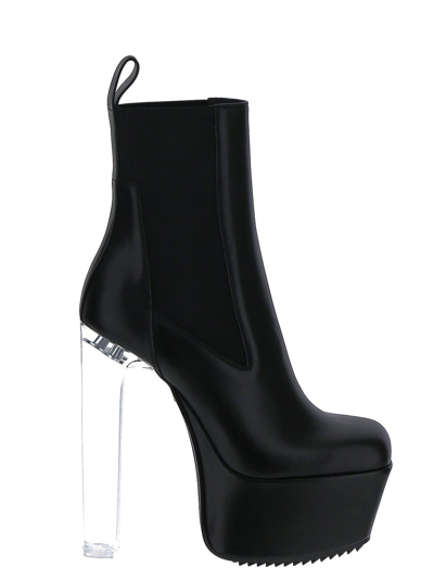 Shop Rick Owens High Heel Ankle Boots In Black
