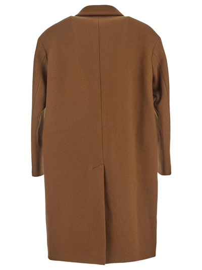Shop Hevo Long Coat In Brown