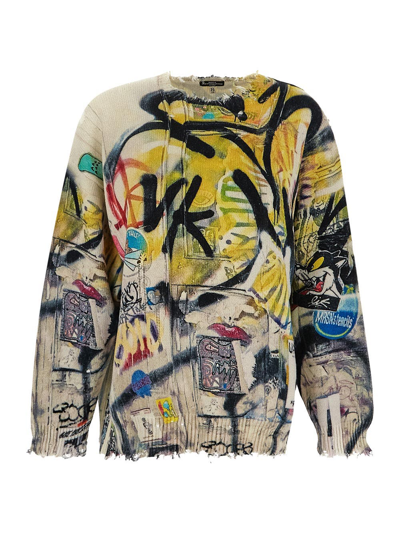 Shop R13 Graffiti Sweater In Multicolor