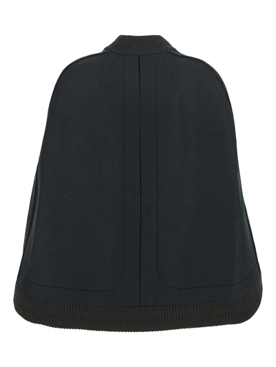 Ports 1961 Shawl-neck Ribbed-trim Wool Cape In Green