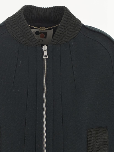 Ports 1961 Shawl-neck Ribbed-trim Wool Cape In Green