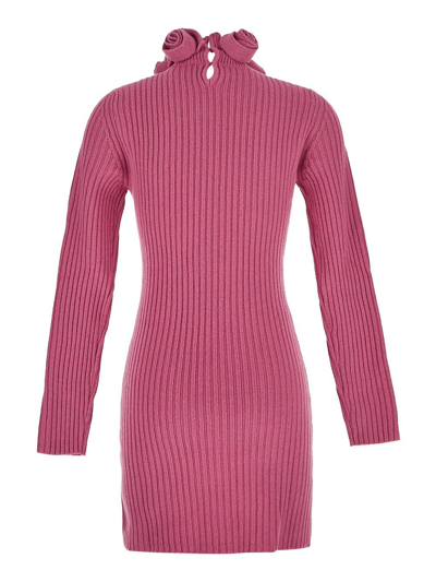 Shop Blumarine Mini Knit Dress In Pink