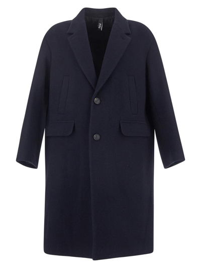 Shop Hevo Long Coat In Blue