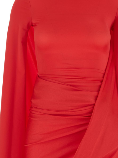 Shop Balenciaga Draped Dress In Red