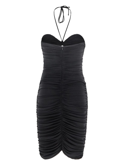 Shop Magda Butrym Ruched Mini Dress In Black