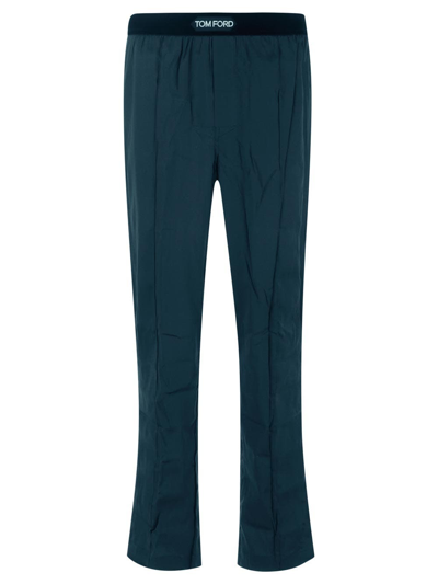 Shop Tom Ford Underwear Silk Pyjama Pants In Green