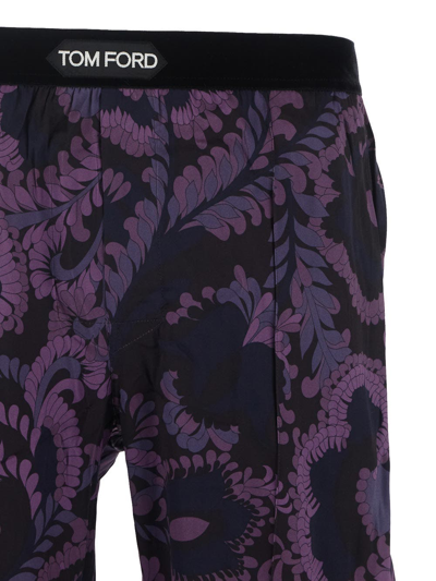 Shop Tom Ford Underwear Silk Pyjama Pants In Purple