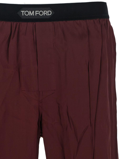 Shop Tom Ford Underwear Silk Pyjama Pants In Red