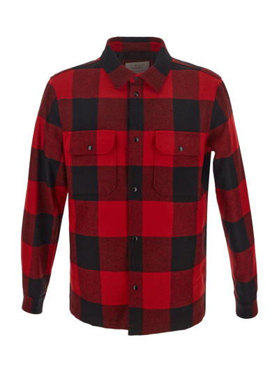 Shop Woolrich Alaskan Check Overshirt In Red