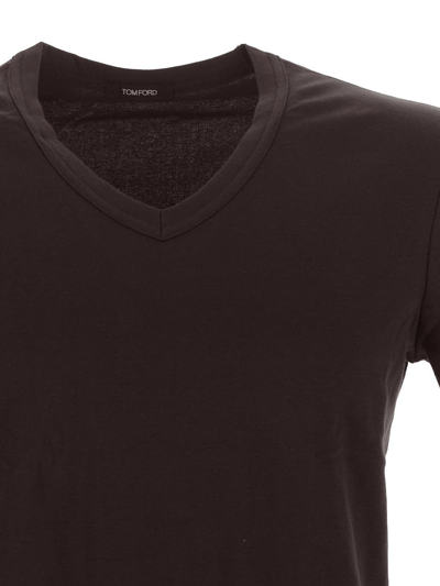 Shop Tom Ford Underwear V-neck T-shirt In Black