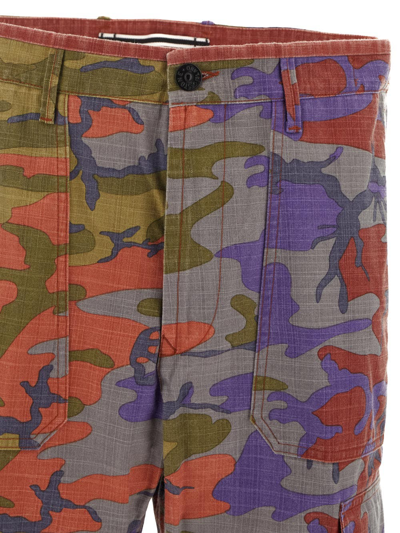 Shop Stone Island Cargo Trousers In Multicolor