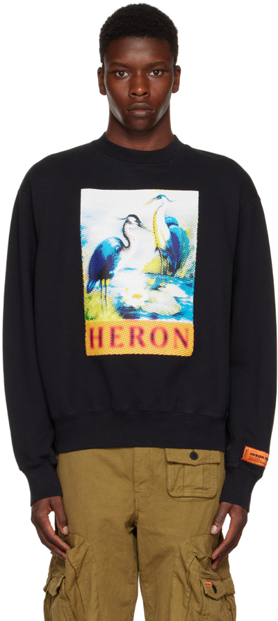 Shop Heron Preston Black Halftone Sweatshirt In Black Navy Blue