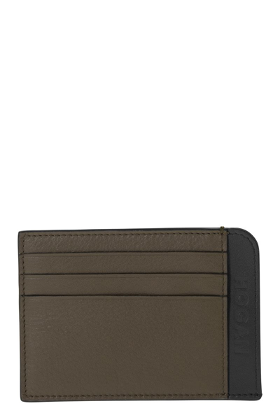 Hogan Leather Credit Card Case In Black/brown