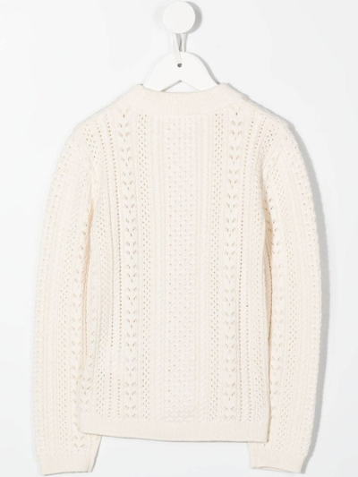 Shop Chloé Kids Ivory High Neck Sweater In Avorio